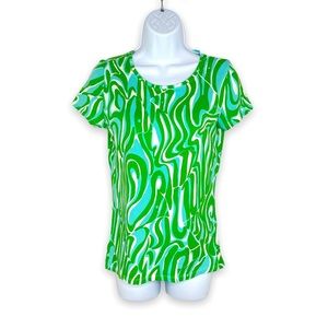 Lilly Pulitzer Finders Keepers Karrie Crew Neck Tee Size Small